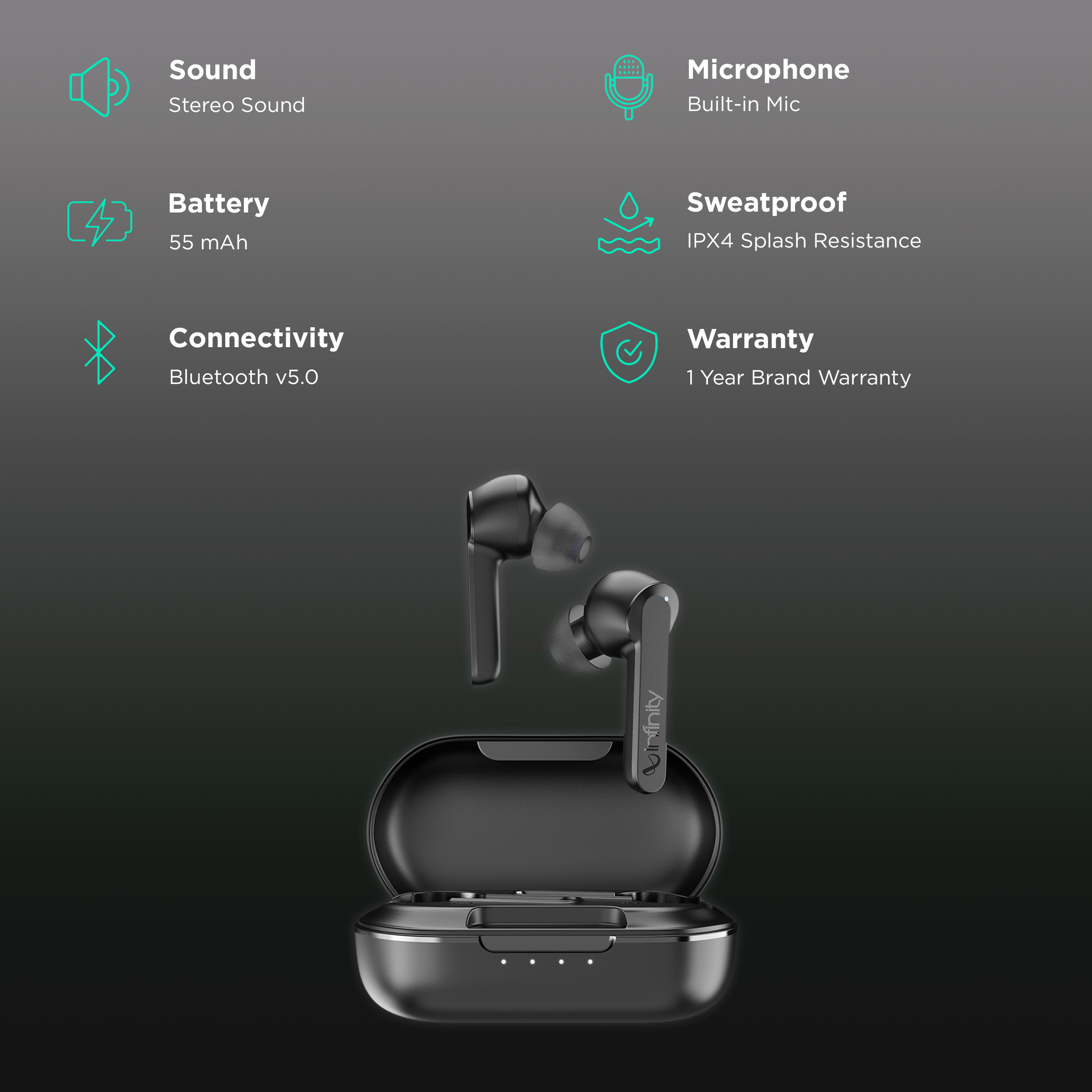 Infinity bluetooth earbuds hot sale